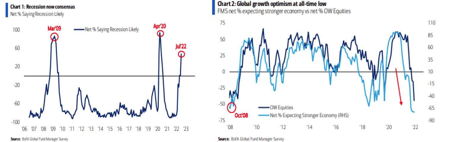 Charts: Recession now Consensus and Global growth optimism at all-time low